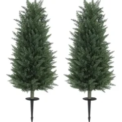 Træ^2-pak kunstig cypres 100 cm med jordspyd, naturtro til have & hjem