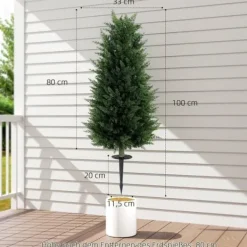 Træ^2-pak kunstig cypres 100 cm med jordspyd, naturtro til have & hjem
