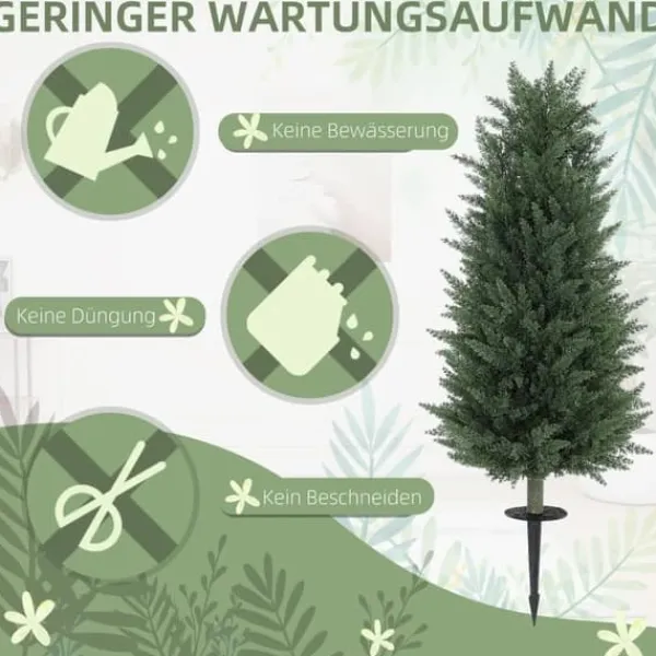 Træ^2-pak kunstig cypres 100 cm med jordspyd, naturtro til have & hjem