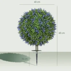 Hot 2-pak kunstig lavendel 60 cm UV-beskyttet med jordspyd, til hjem & have Haveplanter