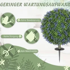 Hot 2-pak kunstig lavendel 60 cm UV-beskyttet med jordspyd, til hjem & have Haveplanter