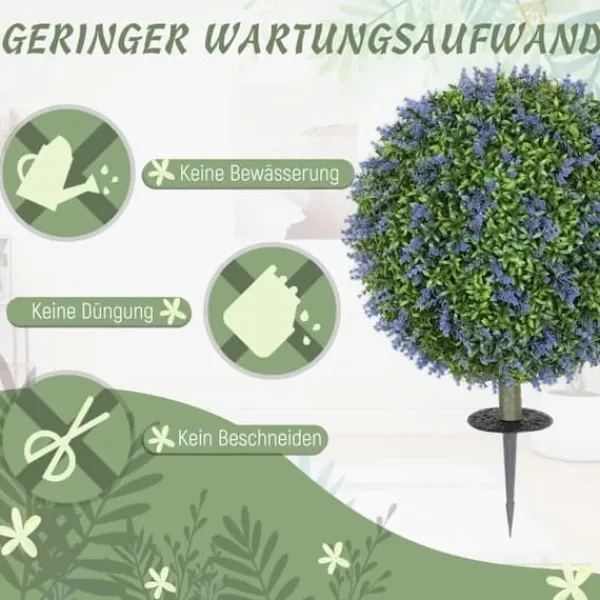 Hot 2-pak kunstig lavendel 60 cm UV-beskyttet med jordspyd, til hjem & have Haveplanter