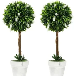 New 2-pak kunstig lavendel 60 cm med potte, realistisk kunstblomst til hjem & have Buskads