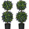 Havedekorationer^2-pak kunstig lavendel 70 cm med potte, UV-beskyttelse, til hjem & have