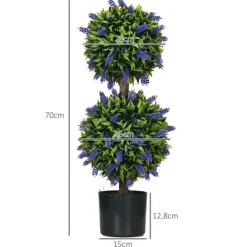 Havedekorationer^2-pak kunstig lavendel 70 cm med potte, UV-beskyttelse, til hjem & have