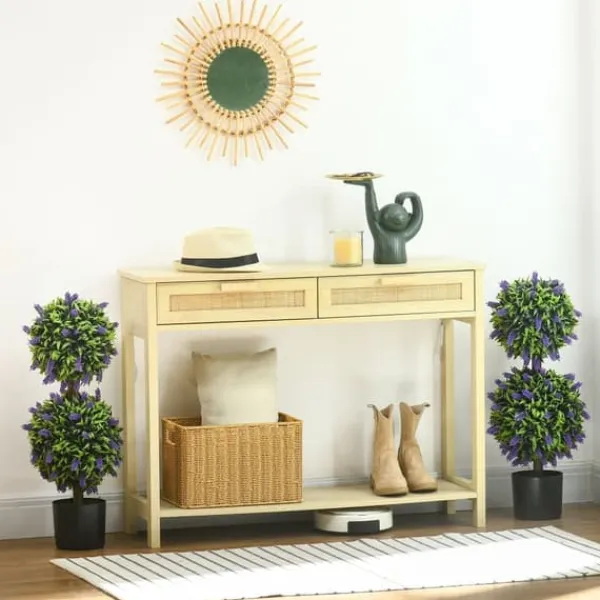 Havedekorationer^2-pak kunstig lavendel 70 cm med potte, UV-beskyttelse, til hjem & have
