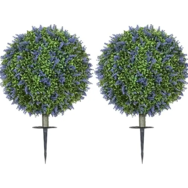 Haveplanter^2-pak kunstig lavendel 60 cm UV-beskyttet med jordspyd, til hjem & have