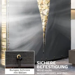 Tilbehør Til Brændeovne & Pejse^2-pak overtræk til brændestativ 174 cm, vandtæt 600D oxford, UV-beskyttelse, passer 176B x 163/175H cm, sort