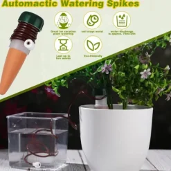 Hot 10-pak plantevandingspinde automatisk drypvandingsanordning til planter langsomt frigivende lerspidser til indendørs og udendørs brug til potteplante | CDON Vanding