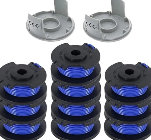 Clearance 8-pak trimmerspoler med trimmertråd og dæksel RYOBI græstrimmer Havemaskiner