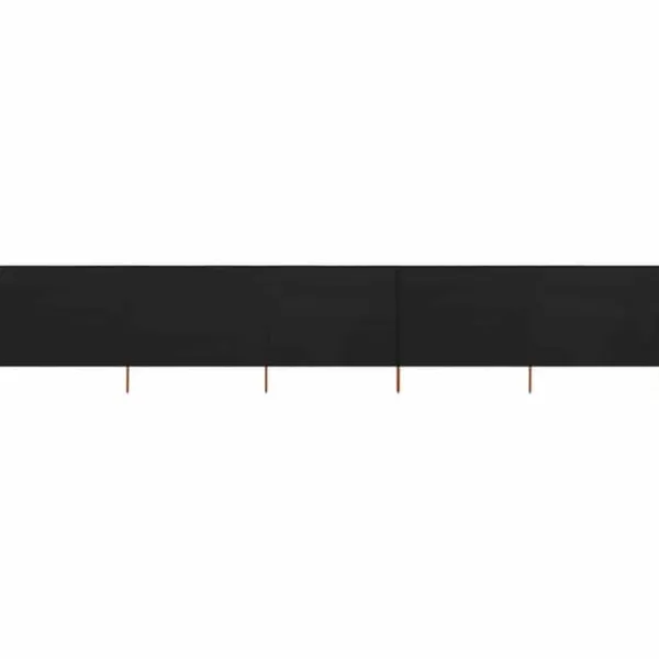 Vinddekoration^5-panelers foldbart læsejl - Beskyttelse mod vind | Farve: Sort | Størrelse: 600x160 cm