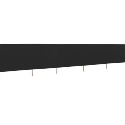 Vinddekoration^5-panelers foldbart læsejl - Beskyttelse mod vind | Farve: Sort | Størrelse: 600x160 cm