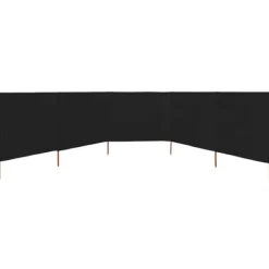 Vinddekoration^5-panelers foldbart læsejl - Beskyttelse mod vind | Farve: Sort | Størrelse: 600x160 cm