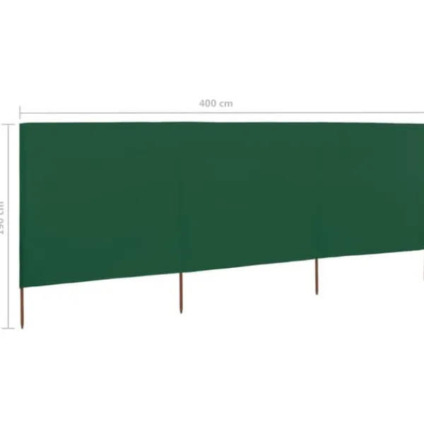 3-panelers foldbart læsejl 400x160 cm | Farve: Grøn Vinddekoration