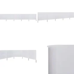 Vinddekoration^5-panels læsejl 600x120 cm stof sandhvid - Læsejl - Læskærm - Home & Living
