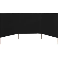 Outlet 3-panels læsejl 400x160 cm stof sort - Læsejl - Læskærm - Home & Living Vinddekoration