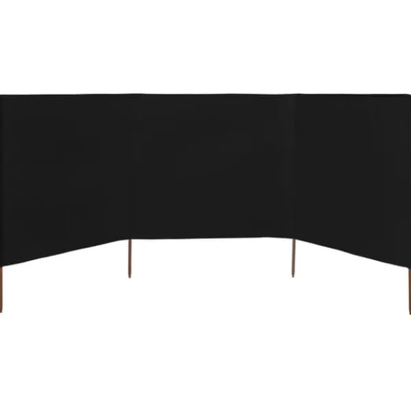 Outlet 3-panels læsejl 400x160 cm stof sort - Læsejl - Læskærm - Home & Living Vinddekoration