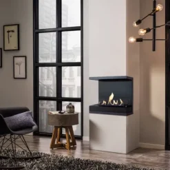 Pejse^Panorama indbygningsenhed L bioethanol indbygningsovn - Sikker åben ild - 3 KW varme