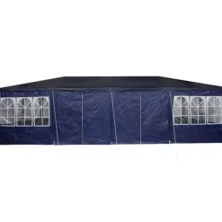 Telte & Lysthuse^Party Tent - Utendørs Festtelt i Polyester og Stål | Farve: Blå og Hvid | Størrelse: 800x400x266 cm