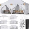 Telte & Lysthuse^Partytelt Pavillon 3x6 m - Pop up Gazebo - Vandtæt - UV50+ - HDPE med PU-belægning - Aluminiumsramme - Sidevægge medfølger - Hvid