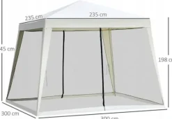 Telte & Lysthuse^Pavilion 3X3 G1015 HVID MED MYGGENET