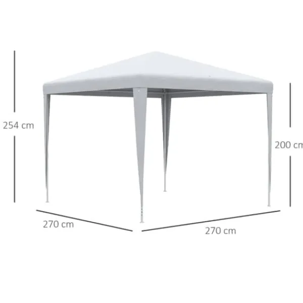 Discount Pavillon 2,7×2,7 m vandafvisende og vinterfast, hvid Telte & Lysthuse