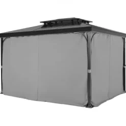 New Pavillon Gardiner, 284x284x204 cm, Grå, Vandtæt Polyester Telte & Lysthuse