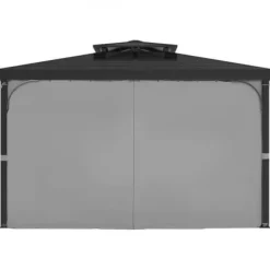 New Pavillon Gardiner, 284x284x204 cm, Grå, Vandtæt Polyester Telte & Lysthuse