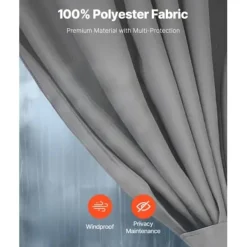 New Pavillon Gardiner, 284x284x204 cm, Grå, Vandtæt Polyester Telte & Lysthuse