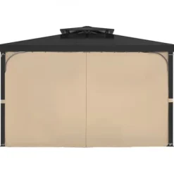 Clearance Pavillon Gardiner, 340x283x203 cm, Khaki, Vandtæt Polyester Telte & Lysthuse