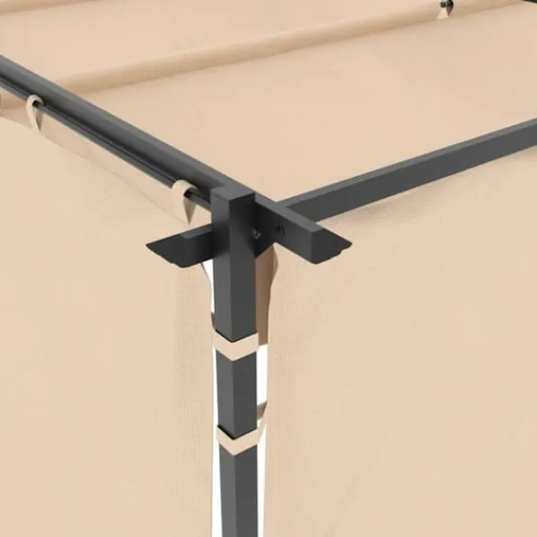 New Pavillon med gardiner 3x3 m - Stabil stål konstruktion | Farve: Cremefarvet Telte & Lysthuse