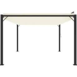Best Pavillon med lameltag - Elegante udendørs møbler | Farve: Creme | Størrelse: 3x4 m Buer, Spalier, Lysthuse Uden Tag