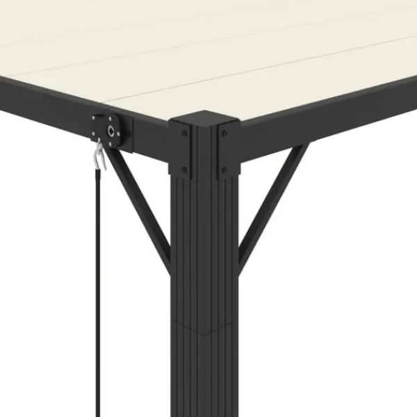 Best Pavillon med lameltag - Elegante udendørs møbler | Farve: Creme | Størrelse: 3x4 m Buer, Spalier, Lysthuse Uden Tag