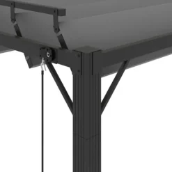 Sale Pavillon med lameltag 3x4 m aluminium og stof antracitgrå - Havepavillon - Havepavilloner - Home & Living Buer, Spalier, Lysthuse Uden Tag