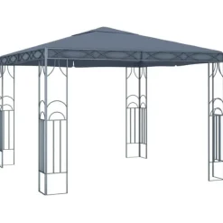 Pavillon med LED-lyskæder – Solbeskyttelse til udendørsbegivenheder | Størrelse: 300x300 cm | Farve: Antracitgrå Telte & Lysthuse