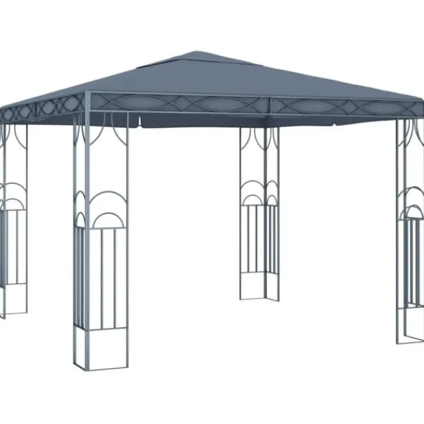 Pavillon med LED-lyskæder – Solbeskyttelse til udendørsbegivenheder | Størrelse: 300x300 cm | Farve: Antracitgrå Telte & Lysthuse