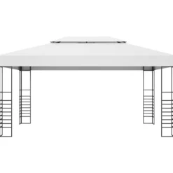 Hot Pavillon med LED-lyskæder - Ideel til udendørs arrangementer | Størrelse: 4x3x2,7 m | Farve: Hvid Telte & Lysthuse
