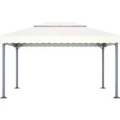 New Pavillon med LED-lyskæder 400x300 cm aluminium cremefarvet - Pavillon - Pavilloner - Home & Living Telte & Lysthuse