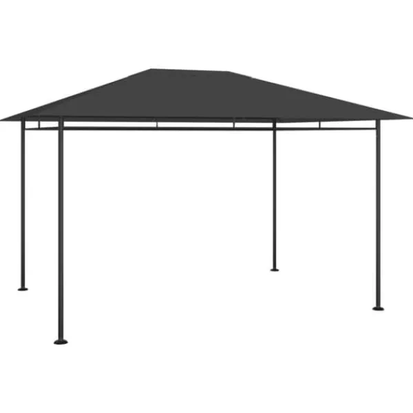 Hot Pavillon med massiv stålkonstruktion - Udendørstelt til fester og sport | Farve: Antracitgrå | Størrelse: 384x281x270 cm Telte & Lysthuse
