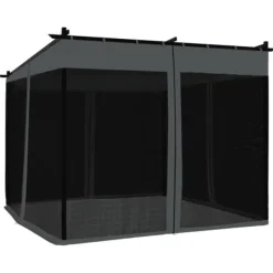 Sale Pavillon med mesh-vægge - 3x3 m stål | Farve: Antracitgrå Buer, Spalier, Lysthuse Uden Tag