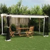 Buer, Spalier, Lysthuse Uden Tag^Pavillon med mesh-vægge - 4x3 m stål | Farve: Creme
