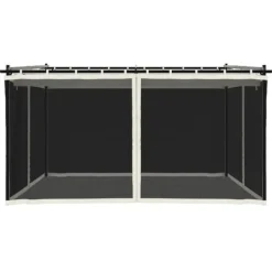 Buer, Spalier, Lysthuse Uden Tag^Pavillon med mesh-vægge - 4x3 m stål | Farve: Creme