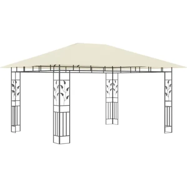 Telte & Lysthuse^Pavillon med myggenet - Havenytelse | Farve: Creme | Størrelse: 4x3x2,73 m