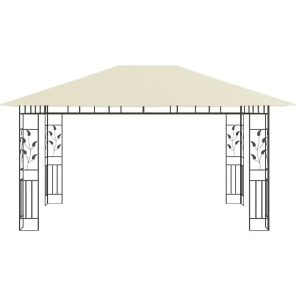 Telte & Lysthuse^Pavillon med myggenet - Havenytelse | Farve: Creme | Størrelse: 4x3x2,73 m