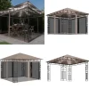 Telte & Lysthuse^Pavillon med myggenet og LED-lyskæder 3x3x2,73 m gråbrun - Pavillon - Pavilloner - Home & Living