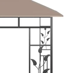 Telte & Lysthuse^Pavillon med myggenet og LED-lyskæder 3x3x2,73 m gråbrun - Pavillon - Pavilloner - Home & Living