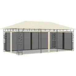 Discount Pavillon med myggenet 6x3x2,73 cm cremefarvet - Pavillon - Pavilloner - Home & Living Telte & Lysthuse