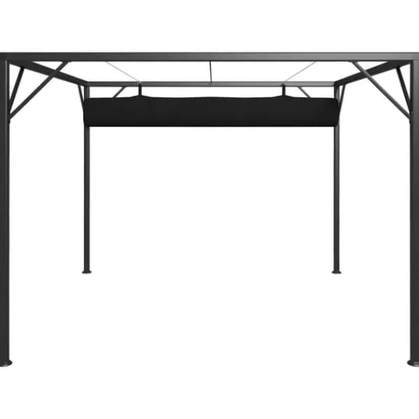 Outlet Pavillon med sammenrulleligt tag 3x3 m | Farve: Antracitgrå Buer, Spalier, Lysthuse Uden Tag