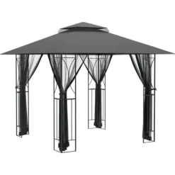 Sale Pavillon med sidevægge 300x300x270 cm stål antracitgrå - Pavillon - Pavilloner - Home & Living Telte & Lysthuse