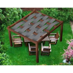 Clearance Pavillon vandtæt bælte 0,5x5 Grå Buer, Spalier, Lysthuse Uden Tag